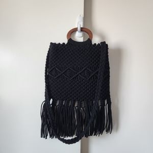 Danielle Nicole Macrame Fringe Satchel